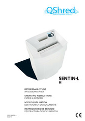 QShred SENTIN-L H Operating Instructions Manual