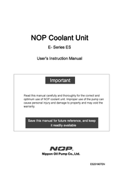 Nippon Oil Pump NOP E Series ES User Instruction Manual