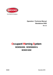 Brooks BOWS020W Operation & Technical Manual