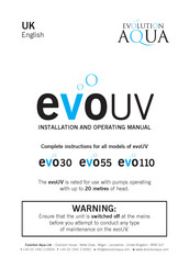 Evolution Aqua evoUV Series Installation And Operating Manual