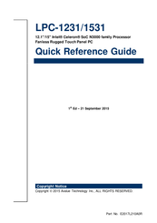 Avalue Technology LPC-1531 Quick Reference Manual