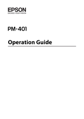 Epson PictureMate PM-401 Operation Manual