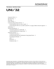Automated Logic UNI/32 Technical Instructions