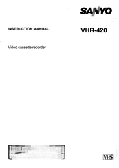 Sanyo VHR-420 Instruction Manual
