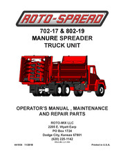 Roto-Mix Roto-Spread 802-19 Operator's Manual, Maintenance And Repair Parts