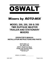 Roto-Mix 300 Operator's Manual, Installation Instructions And Parts