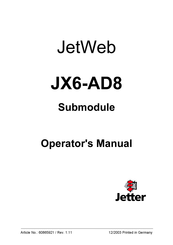 Jetter JetWeb JX6-AD8 Operator's Manual