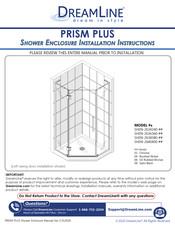 DreamLine PRISM PLUS Installation Instructions Manual