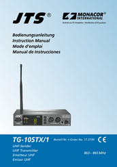 Monacor JTS TG-10STX/1 Instruction Manual