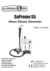 B.A. International SuPreme S5 Operating Instructions Manual