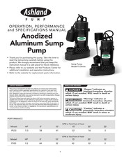 Ashland PS Series Operation, Performance And Specifications Manual