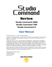 High End Systems Studio Command 1200 User Manual