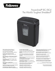 Fellowes Powershred 8Cd Instructions Manual