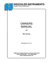 weschler instruments PG-101 Owner's Manual