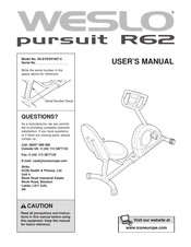 Weslo PURSUIT R62 User Manual