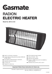 Gasmate Radion GM135-040 Manual