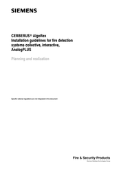Siemens CERBERUS AlgoRex AnalogPLUS DC1135 Installation Manuallines