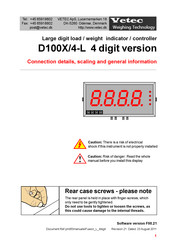 VETEC D100X/4-L Connection Details, Scaling And General Information