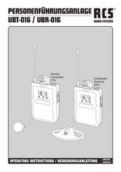 RCS AUDIO-SYSTEMS UBR-016 Operating Instructions Manual