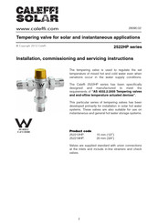Caleffi solar 252212HP Installation, Commissioning And Servicing Instructions