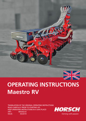 horsch Maestro 12.45-50 RV Operating Instructions Manual