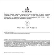 Cristofoli Vitale Class 21 Manual