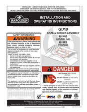 Napoleon GD19 Installation And Operating Instructions Manual