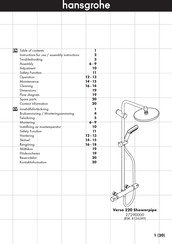 Hans Grohe Verso 220 Showerpipe 27290000 Instructions For Use/Assembly Instructions