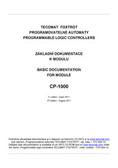 Tecomat Foxtrot CP-1000 Manual