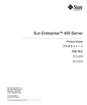 Sun Microsystems Sun Enterprise 450 Product Notes