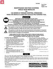Ingersoll-Rand 150 D Series Maintenance Manual