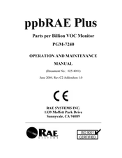 Rae PGM-7240 Operation And Maintenance Manual
