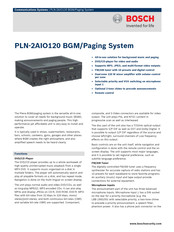 Bosch PLN?2AIO120 BGM Installation And User Instructions Manual