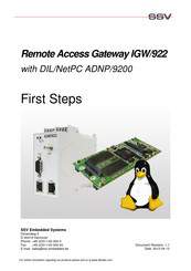 SSV IGW/922 First Steps