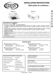 Argo ADICS10 Installation Instructions Manual
