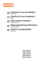 Franke FDF 9354 XS Instructions For Use And Installation