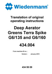 Wiedenmann Greens Terra Spike G6/160 Translation Of Original Operating Instructions