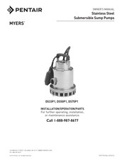 Pentair Myers DS75P1 Owner's Manual