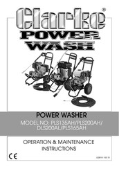 Clarke PLS135AH Operation And Maintenance Instructions