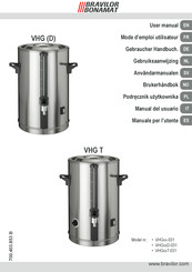 BRAVILOR BONAMAT VHG D Series User Manual