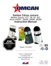 Omcan Santos 52C Instruction Manual