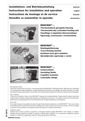 BEKOMAT 14 Instructions For Installation And Operation Manual