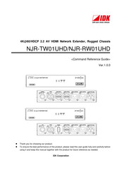IDK NJR-RW01UHD Command Reference Manual