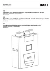 Baxi SILA RCV 300 Installation Instructions, Functioning And Maintenance