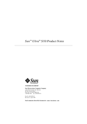 Sun Microsystems Ultra 5 Product Notes