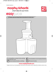 Morphy Richards easy juice FP404001 Manual