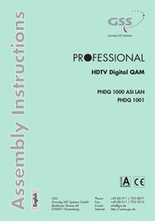 GSS PHDQ 1001 Assembly Instructions Manual