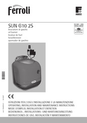 Ferroli SUN G10 2S Operating, Installation And Maintenance Instructions
