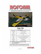 RCFOAM Edge 540 Assembly Lnstructions