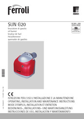 Ferroli SUN G20 Operating, Installation And Maintenance Instructions